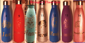 Thermoflasche, Thermo flasche bzw. Isolierflasche mit Wunschgravur Glitzer, Soft und Matt in diversen Farben Portofrei
